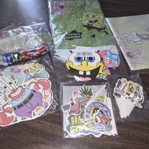 SpongeBob SquarePants Colorful Birthday Party Decorations Supplies Backdrop NWT